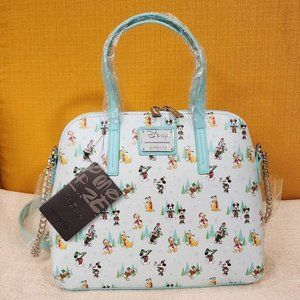 Loungefly Disney Sensational Six Holiday Winter Satchel Crossbody Handbag NEW